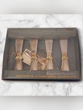 Eggplant Spreaders - Gold Finish (Set of 4)